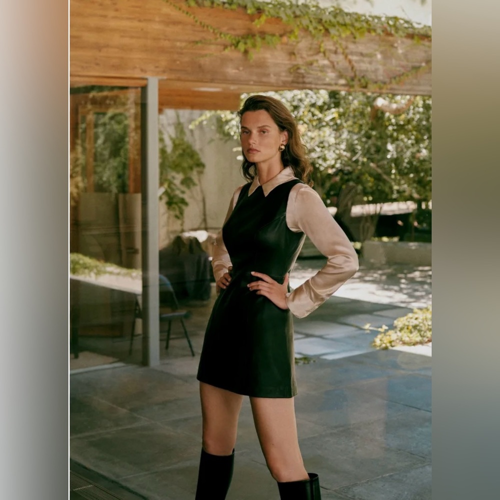 Reformation Veda Leather Zenni Mini Dress